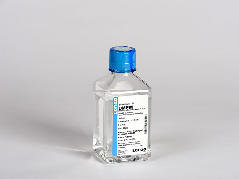 DMEM 4.5g/L Glucose w/o L-Gln, PR, 500ml