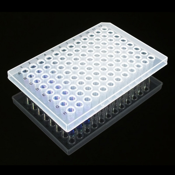 96 Well semi skirted straight sided PCR Plate, Natural
