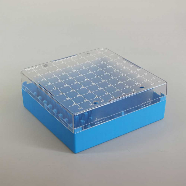 100 Position Cryobox, 1.0 - 2.0ml Vials, Blue