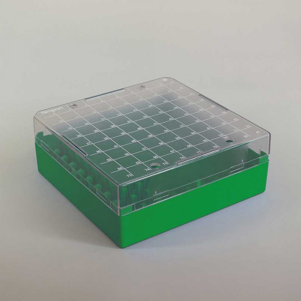 100 Pos Cryobox,1.0 - 2.0ml Vials, Green