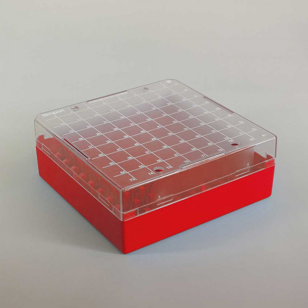 100 Pos Cryobox, 1.0 - 2.0ml Vials, Red