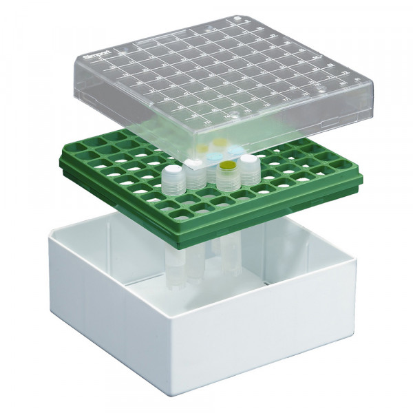 81 Position Cryobox, 3.0 - 5.0ml vials, Green