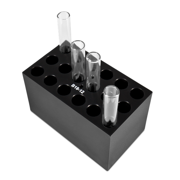 B18-12, Block with 18 sockets for 12x75 mm round bottom tubes